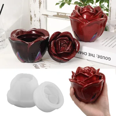 Crystal Drops Glue Epoxy Resin Plaster Cement Rose Storage Box Jar Mirror Silicone Mold