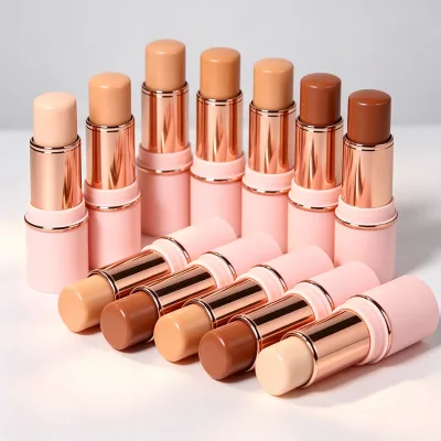Full Coverage Cream Concealer Stick 10 Color Pore-Blurring Face Brightening Concealer OEM Custom Color Low MOQ Bulk Wholesale
