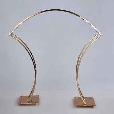 ANNIELU Gold Metal Handmade Luxury Wedding Arch Flower Stand with Bows Pattern 90x25x95cm Table Centerpiece for Weddings