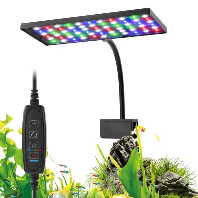 Colorful RGBW Small C-series Aquarium Clip Light USB Type High Brightness Dimmable  Color-changing Timerable Aquarium Lighting.