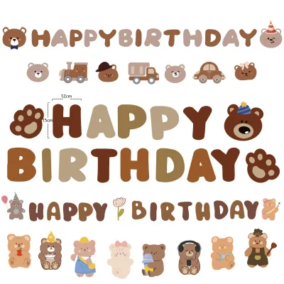 Custom Party Supplies Happy Birthday Banner Hanging Paper Party Supplies Banner Letter