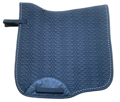 Hot Sale English Dressage High Spine Cotton Saddle Pad with Open Handle Strap Decoration Rope for Horse Riding
