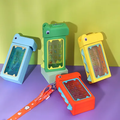 Children's Creative Dinosaur Straw Plastic Mug Portable Backpack Cup Water Bottle