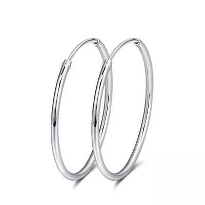 Hot Sale High Quality Different Size 925 Sterling Silver Circle Round Hoop Earrings for Women Party Gifts Jewelry Gift Wholesale