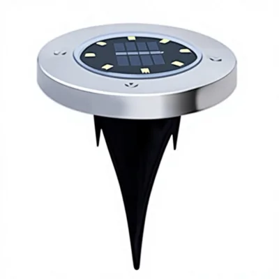 New Solar-Powered IP65 Stainless Steel In-Ground Outdoor Light White/Warm/Colorful Light for Landscapes Patios Gardens Home Use