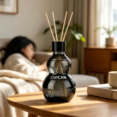 Gourd Shape Reed Diffuser Glass Bottle 50ml 100ml Black Amber Clear Empty Diffuser Bottle Custom Logo Home Fragrance Contain
