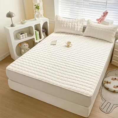 2026 Autumn/Winter Thickened Soft Brushed Solid Color Durable & Eco-Friendly Home & Hotel Waterproof Mattress Protector