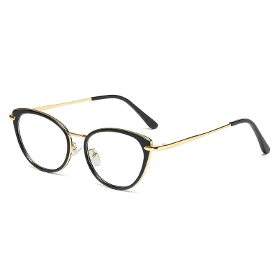 25045/Women's Fashionable Oval Anti-Blue Glasses New Color Changing Fashionable PC Men's Flat Glasses Personalized Cross-Borde