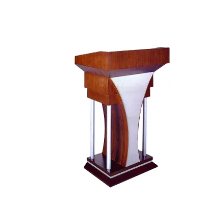 High Quality MDF Rostrum Speech Table Wooden Pulpit Podium Table Desk
