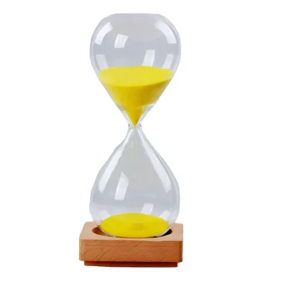 Custom Creative Multi-color 5 Minutes 30 Minutes 60 Minutes clear Hourglass Timer with the Wood Base