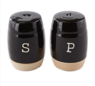 Black Ceramic Salt and Pepper Shaker