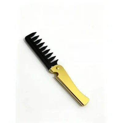 Daily Pocket Travel Comb Folding Comb Wide Tooth Pocket Comb Foldable Stainless Steel 2 in 1 Pocket Comb and Bottle Opener