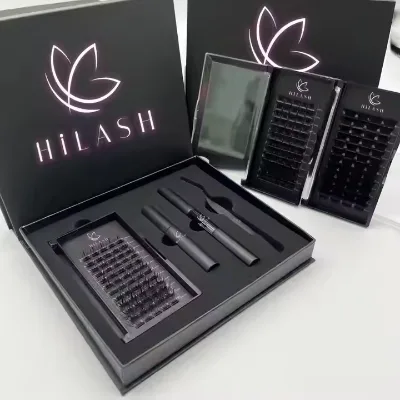 60P 150P 200P Cluster Lashes Eyelashes Private Label DIY Segment Lashes Cluster With Glue Kit