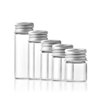 22mm Screw Mouth Glass Tube with Silver Aluminum Lid