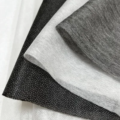 Factory Wholesale Thermal Bonded Non Woven Double Dot Fusible Interlining PA/PES Glue for Garment Fusing Interlining