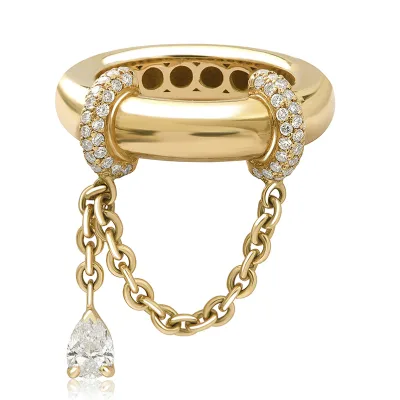 Gemnel Custom Fashion Jewelry Fine Brass Elysabeth 18K Yellow Gold Diamond Ring for Women