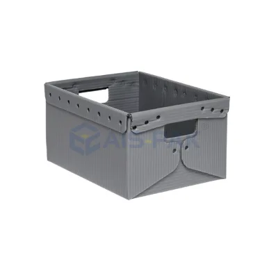Customized Gray Plastic PP Corrugated Box Stackable and Space-Efficient for Recyclable Storage