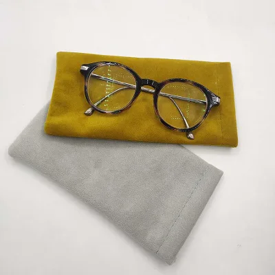 Custom Logo Flannel Sun Glasses Bag Spring Closure Eyewear Pocket Portable Women Shade Sunglasses Pouch