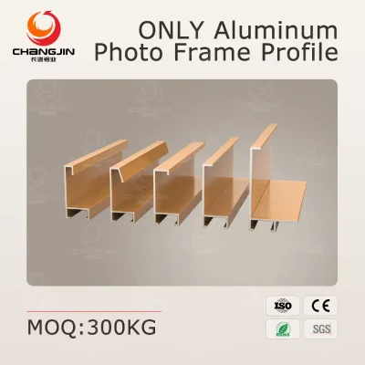 MOQ 300KG Factory Custom Aluminum Photo Frame Profile Rose Gold Anodized Aluminum Profile Frame for Photo