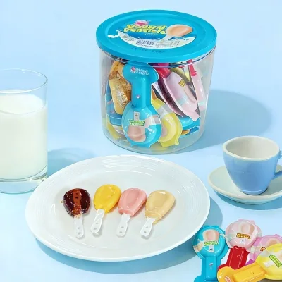 Custom Cheese Yogurt Gummies Stick Lollipop Delicious Mixes Fruit Flavor Sweets Yogurt Soft Gummy Candy Lollipop