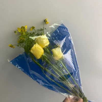 BPB Custom logo Plastic Flower Sleeve for Flowers Bouquet