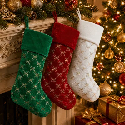Creative Bow Ribbon Design Xmas Stockings for Family Holiday Decor Large 18 Inch Winter Party Candy Bag Christmas Stockings