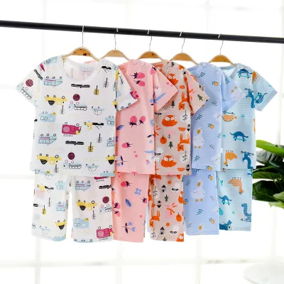 Summer Children Cotton leisure wear Sets Baby Boys Girls Thin Suits Kids set