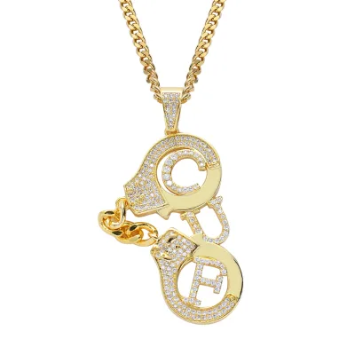 BES Break Free  Pendant Necklace Micro Pave Zircon Chain Link Hip Hop Rebellion Statement Jewelry for Men Wholesale
