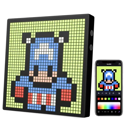 Store Logo Sign Text Digital Clock Photo Frame Lamp USB Plug APP Programmable LED Display Screen Light Atmosphere Decoration