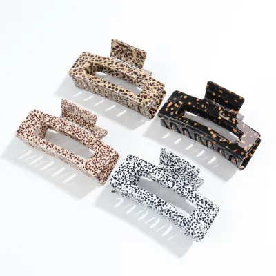 Custom 10 CM Acetate Marble Hair Claws Clips Rectangle Shark Clips for Women