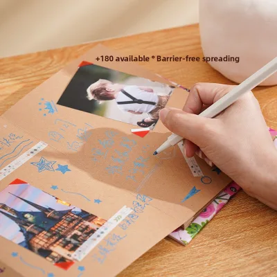 Handmade DIY Foldable Family Photo Album Creative Account Book & Cartoon Cover Accordion Style Commemorative Cartoon Photo Album