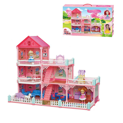 Kids House Girls Toys DIY Pretend Play Family Doll House Funiture Toy House
