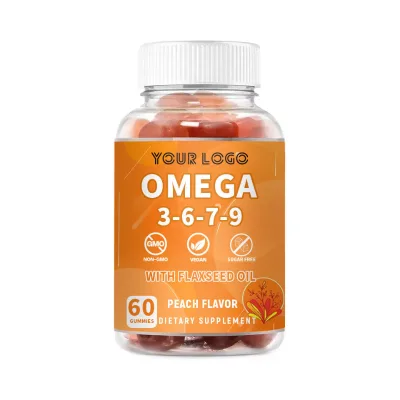 Private Label Natural Omega 3 6 7 9 DHA Fish Oil Gummies Supports Brain & Joint Health Immune System Vitamins for Kids & Adults