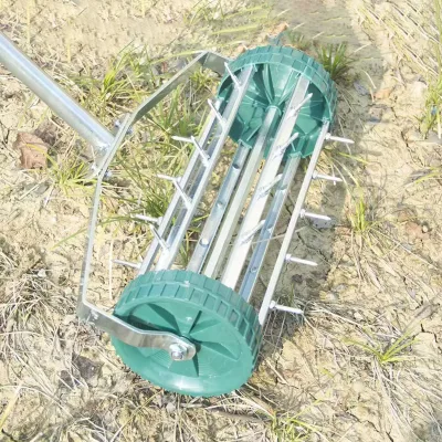 Wholesale Manual Lawn Aerator 18inch Rolling Lawn Spike Aerator Garden Yard Rotary Push Tine Spike Soil Aeration Garden Supplies