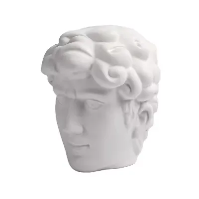 Hand Painted Michelangelo's David Statue Ceramic Piggy Bank , White