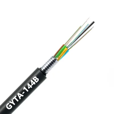 GYTA 144 Cores Fiber Optic Cable Outdoor Single Mode Armoured 144B1.3 Trunk Cable for Metro Engineering