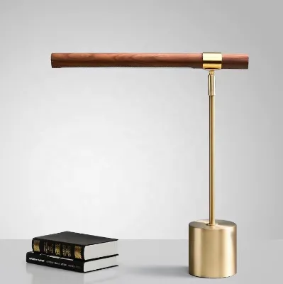 American Postmodern European Straight Wood LED Table Lamp for Bedroom Reading