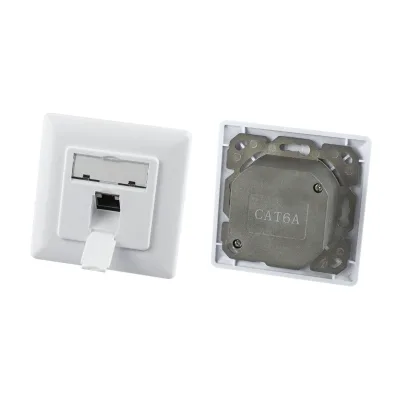 CAT6A Single Port Network Wall Plate RJ45 Keystone Wall Outlet 80x80mm Ethernet Socket