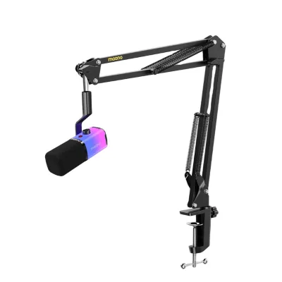 Maono PD100XS RGB Dynamic Microphone Arm Stand Wired Gaming Live Streaming Software Mute Gain Volume Control Noise Cancellation