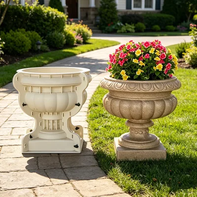 Plastic Flower Pot Mould Concrete Garden Decorative Flower Pot Park Furnishing Display