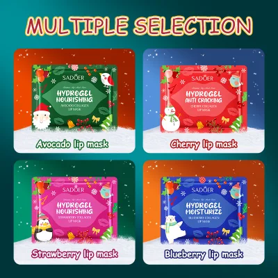 OEM SADOER Christmas Lip Mask 8g for Dry Lips with Collagen and Avocado Extract
