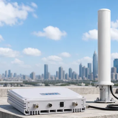 Signal Repeater 1800/3500MHz Dual Band Mobile Signal Booster with 5G TDD Sync, Software Filter & Cloud NMS for Hotel Office 4/5G