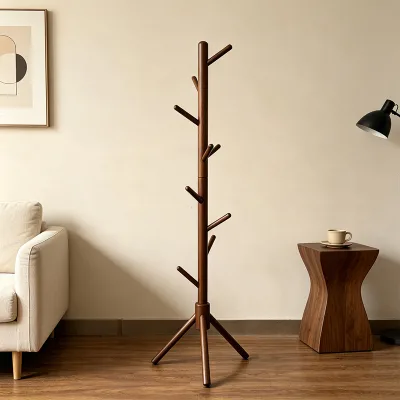 In Stock Modern Tree Organizer Wooden Standing Coat Rack Hanger Coat Stand for Clothes Hat Bag