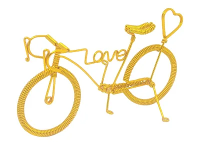 Love Bicycle Model Home Creative Ornament Aluminum Wire Weave English Words Love Heart Bicycle Ornament
