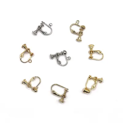 Stainless Steel Silver Gold Earring Converters Easy Open Durable Non-Pierced Earring Clip for Earring DIY Making