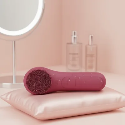Waterproof Rechargeable Sonic Manual Silicone Facial Cleansing Brush with Exfoliator Vibration Head