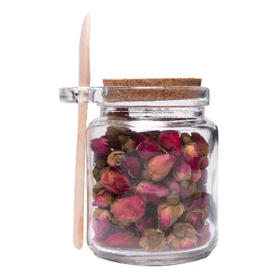 8.5oz Bath Salt Seasoning Candle Glass Jars with Cork Stopper Wooden Spoon