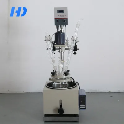 Upgraded New Model Single Layer Glass Reaction Vessel Stable Stirring Design for Fine Chemical Small Batch Experiment