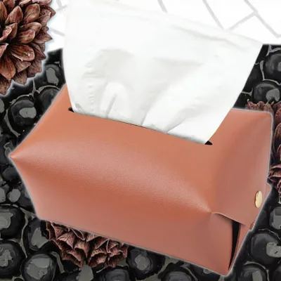 Pu Tissue Box Case Leather Tissue Paper Package Pouch in Car for Home Decoration