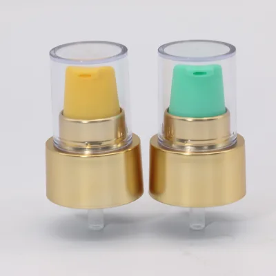Luxury Yellow Green Red Actuator Gold Treatment Pump 24mm Cream Pump for Skincare Essential Oil Brands